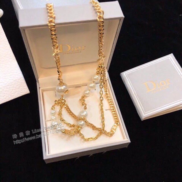 Dior飾品 迪奧經典熱銷款珍珠鏈條項鏈  zgd1420